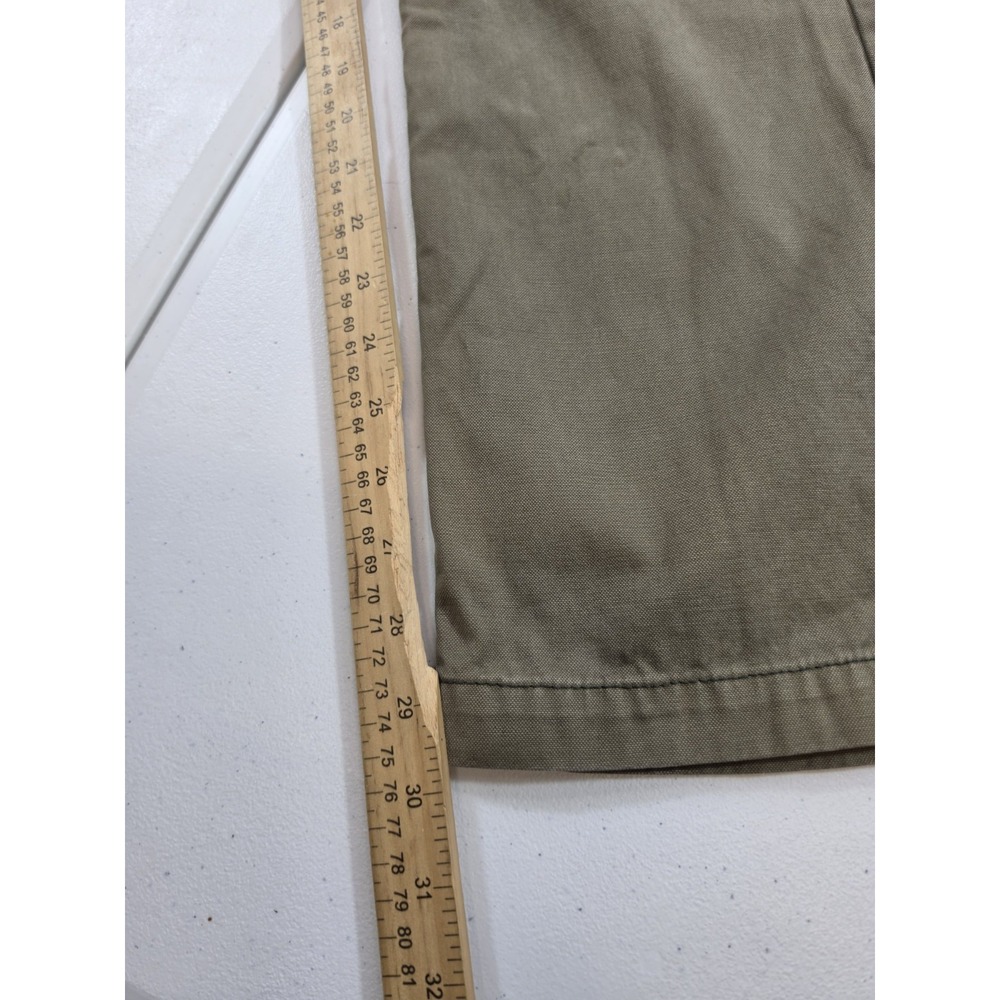 Y2K Gap Pants Mens 31x30 Green Canvas Hayes Faded Button Fly Workwear - Picture 6 of 11